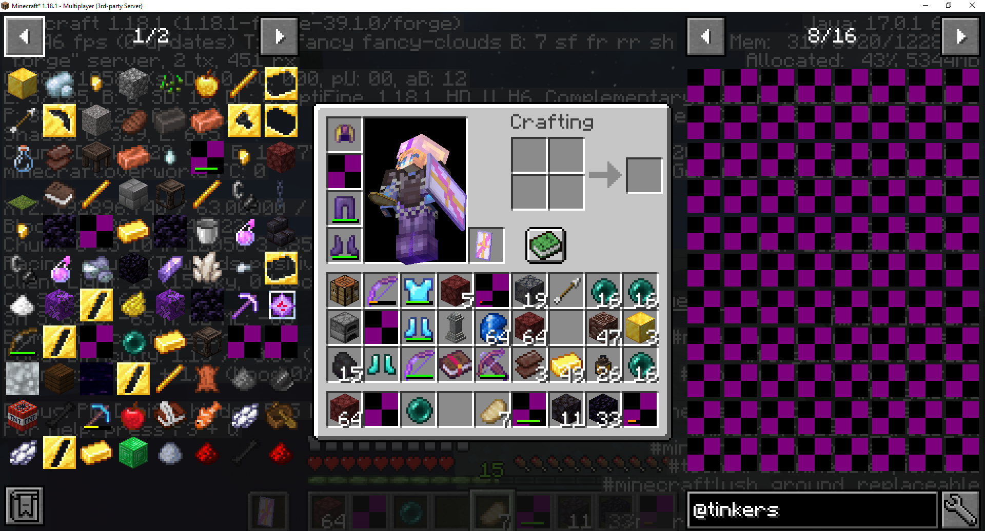 [Bug] Texture bug when using tinkers construct 1.18.1 · Issue #6760 ...