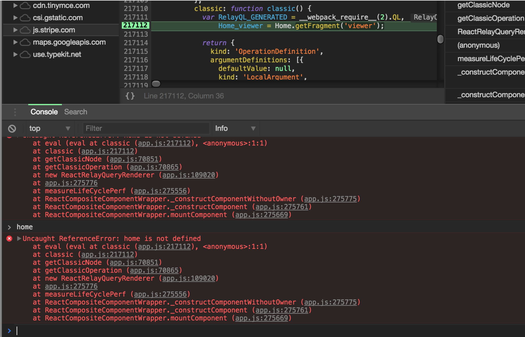 Uncaught TypeError Cannot read property '__classic_node__' of