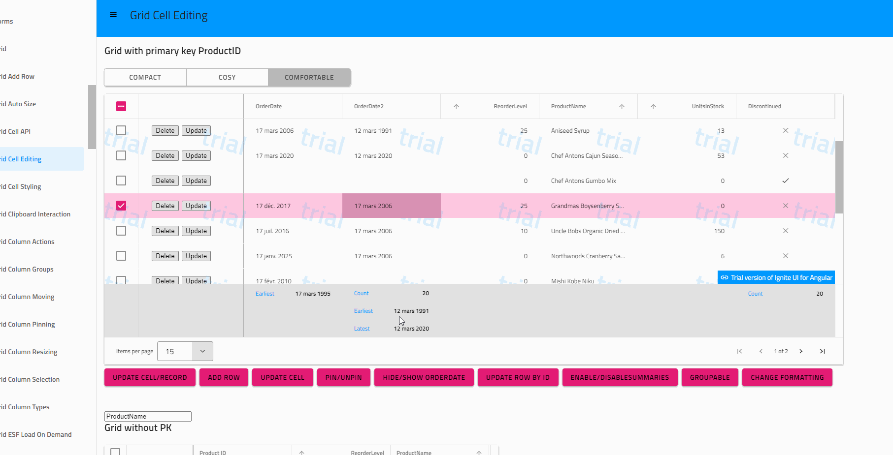 Grid should not report "new value" in cell edit exit event when edit is ...