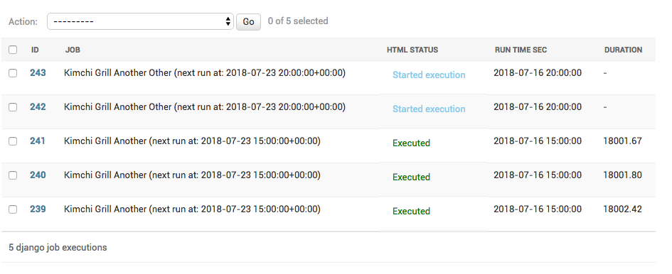 Why Does Job Not Go From Started Execution To Executed Issue 30 Jcass77 Django Apscheduler Github