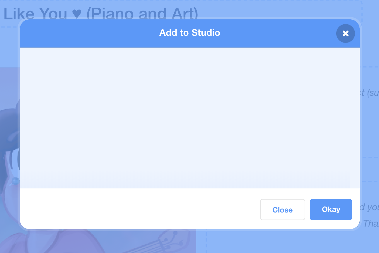 What should AddToStudio UI be when user is not a curator of any studios