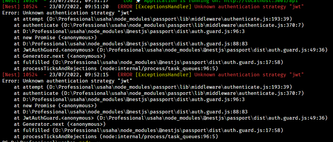 Suddenly jwt strategy is not recognized · Issue #10003 · nestjs/nest ...