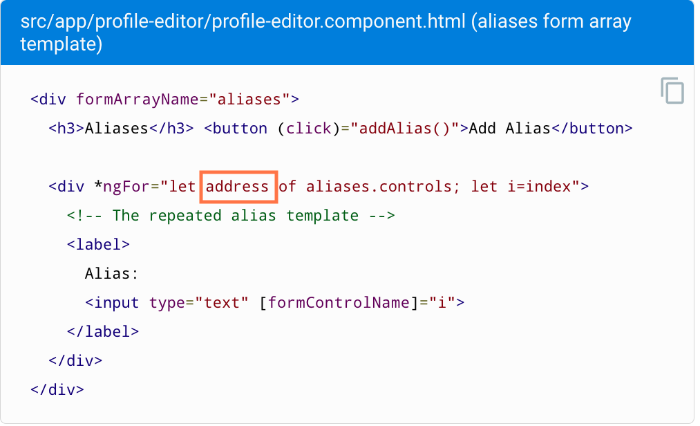Typo in Reactive Form section · Issue #33979 · angular/angular · GitHub