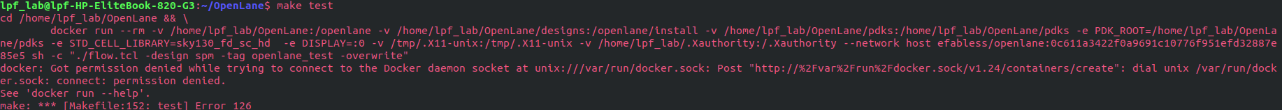 Issue launching "make test" to run OpenLane · Issue #1110 · The ...