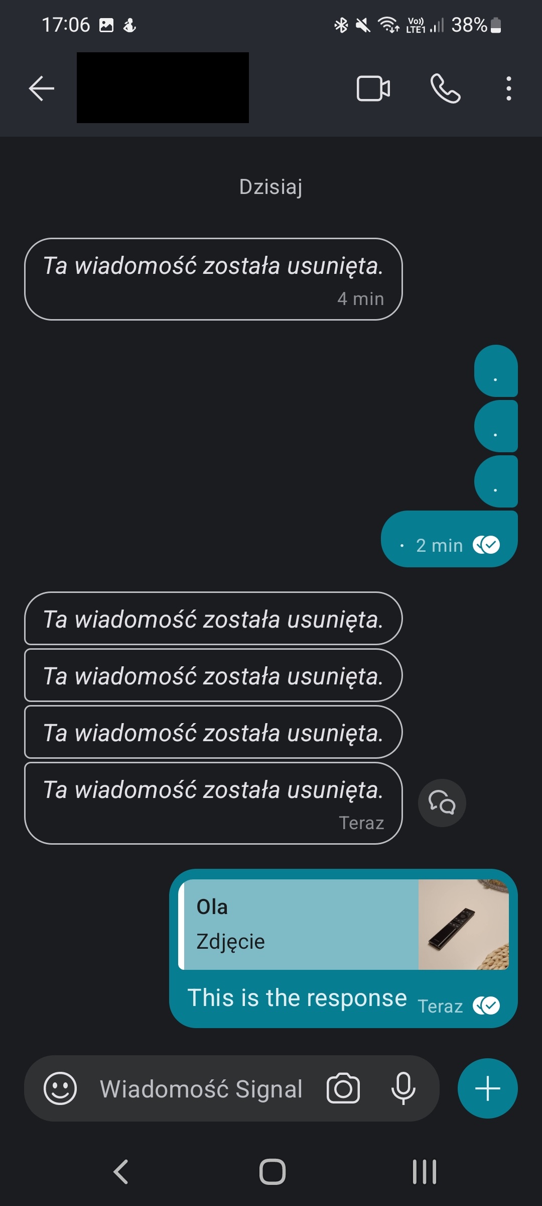 After deleting given message with picture, the thumbnail remains until ...