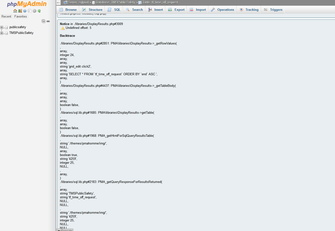 Error when browsing table · Issue #13604 · phpmyadmin/phpmyadmin · GitHub