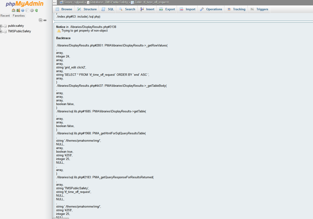 Error when browsing table · Issue #13604 · phpmyadmin/phpmyadmin · GitHub