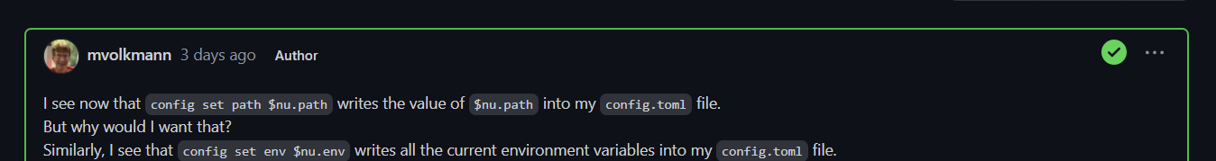 purpose of "config set" · nushell nushell · Discussion #3156 · GitHub