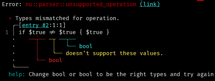 compare bool for inequality · Issue #699 · nushell/engine-q · GitHub