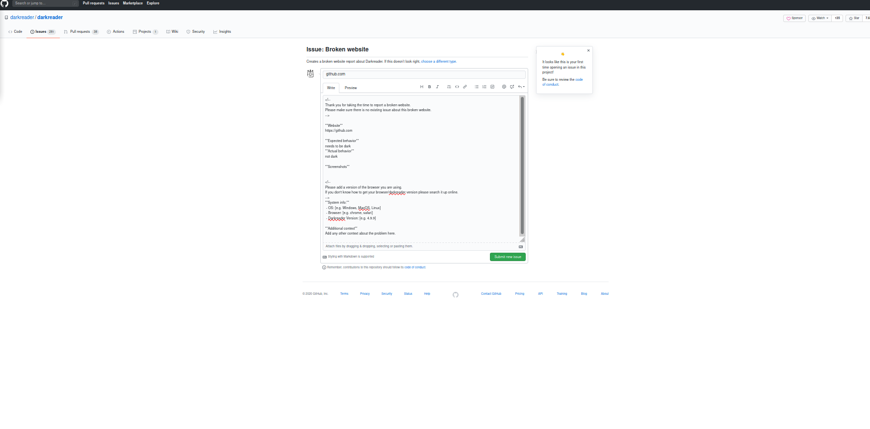 github.com · Issue #3539 · darkreader/darkreader · GitHub