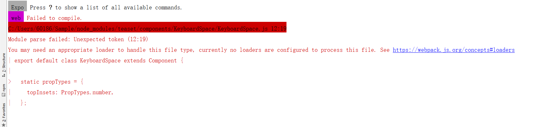 expo start:web show issues. · Issue #8317 · expo/expo · GitHub