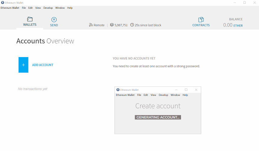 ethereum wallet create account