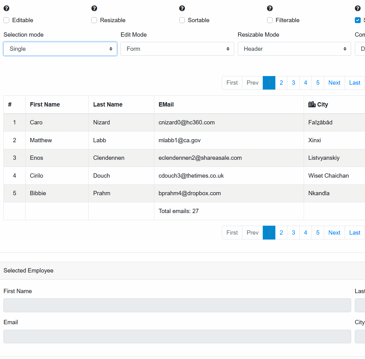 DataGrid Selection Behavior on Switching Single / Multiple · Issue ...