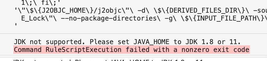 error JDK not supported. Please set JAVA_HOME to JDK 1.8 or 11 after ...