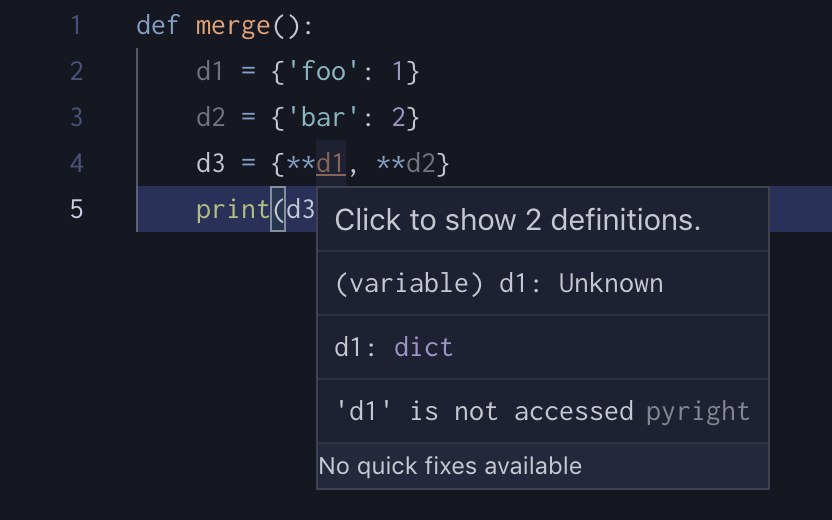 A wrong error occurs when using dict literal with `**` expansion ...
