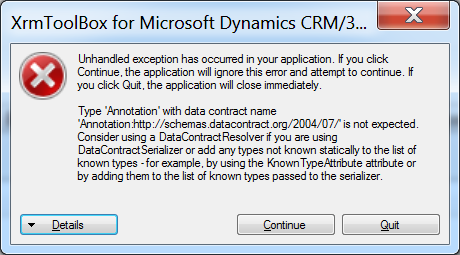 Type 'Annotation' with data contract name 'Annotation:http://schemas ...