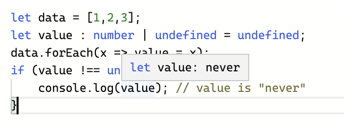 Variable type is evaluated as never when it's not · Issue #47241 ...