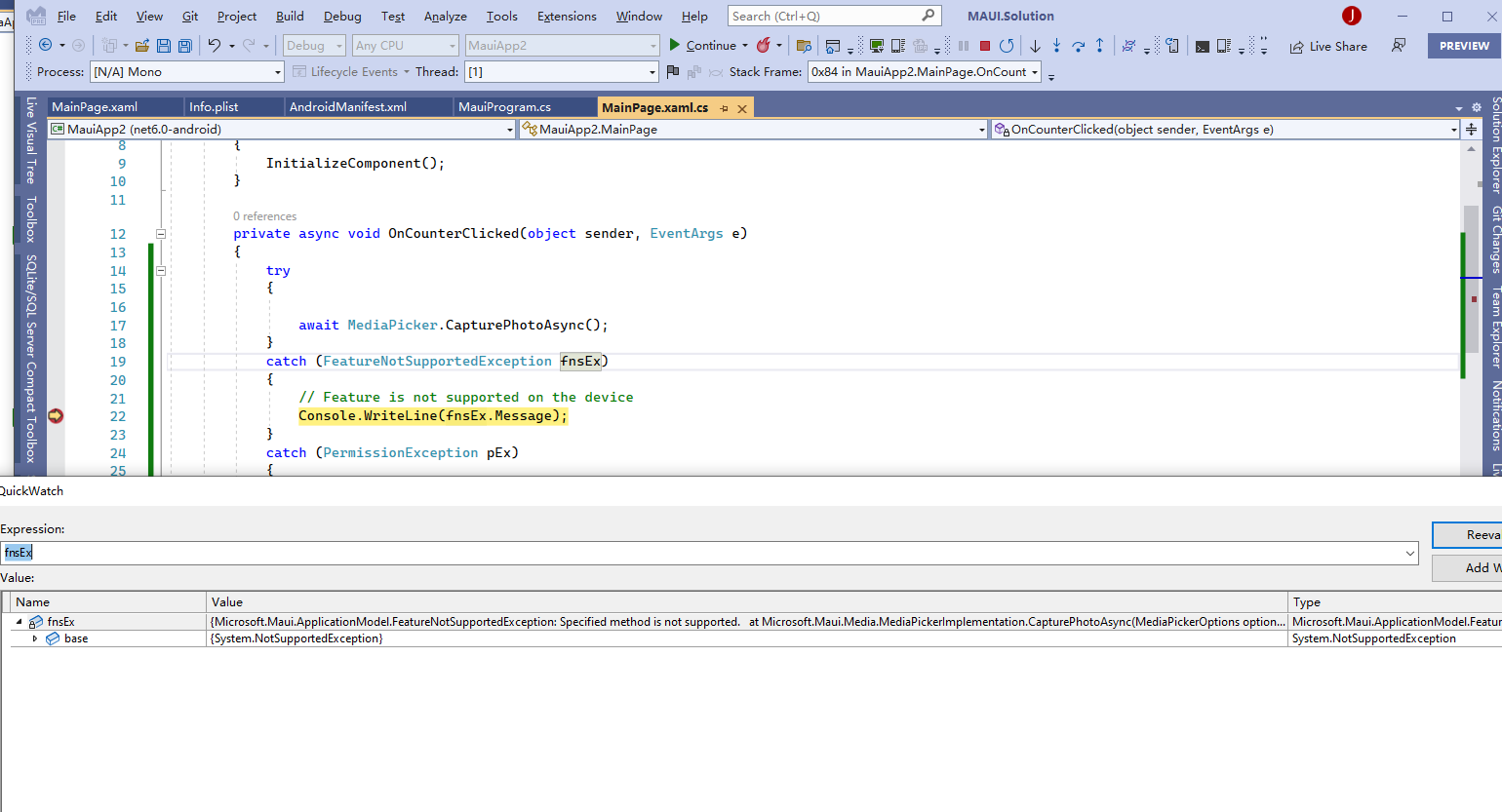MediaPicker.CapturePhotoAsync() is not supported on ios ? · Issue #7013 ...