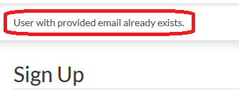 Invalid username/email error message improvement · Issue