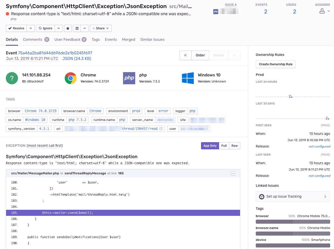 mailer_JsonException