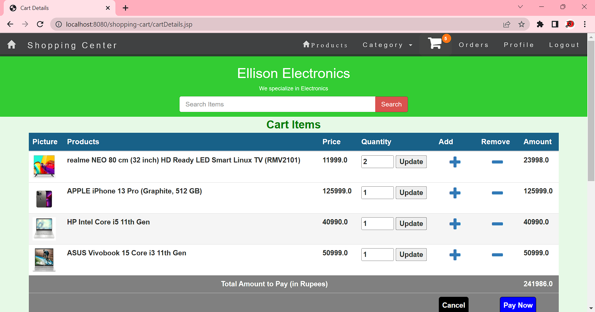 GitHub - shashirajraja/shopping-cart: Online Shopping Cart E-Commerce ...