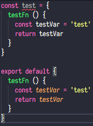 All variable names within "export default" blocks are treated as alias ...