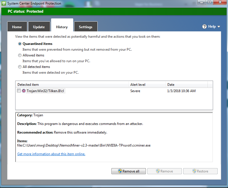 Trojan win32 conteban a ml