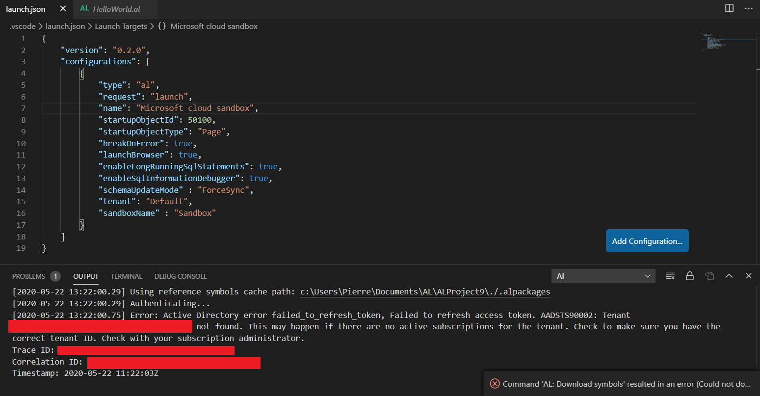 Bad request error with Download Symbols command on VSCode with a demo ...