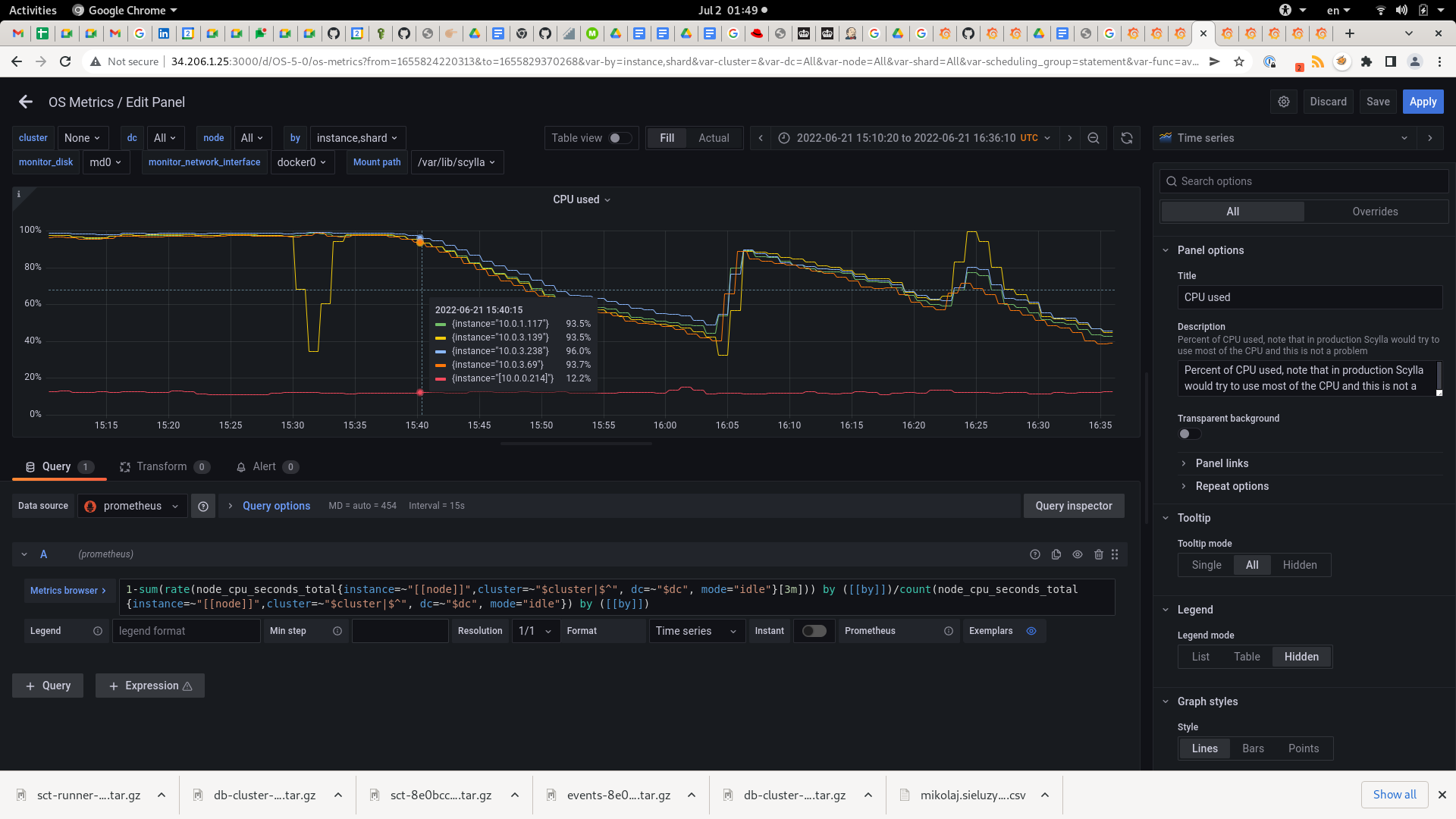 OPS drop down after nodetool drain executed on node and node restart