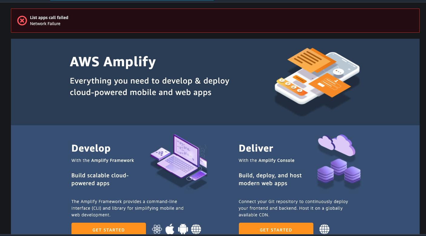 Amplify List Apps Call Failed Network Failure Issue 2417 Aws Amplify List Apps Call Failed Network Failure Issue 2417 Aws