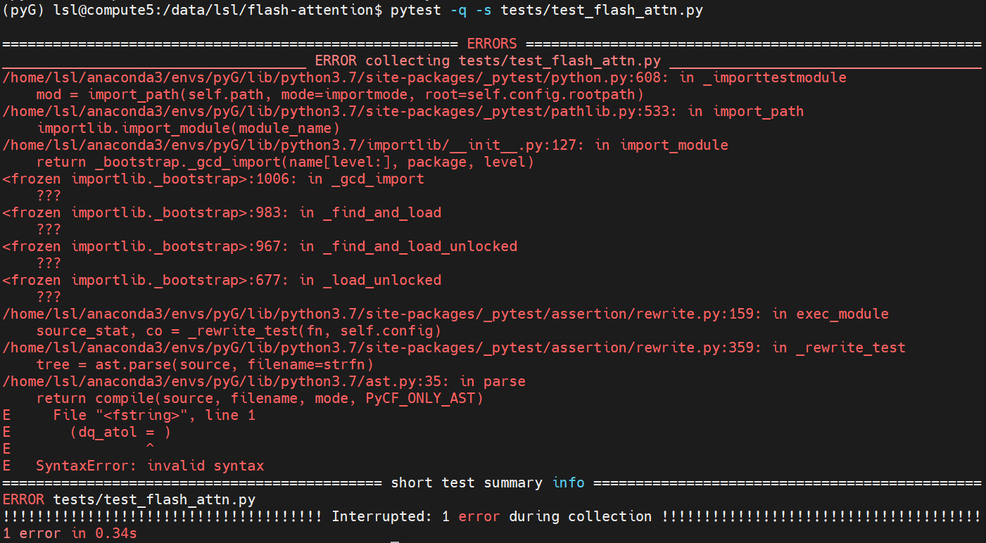 Error when running the Tests · Issue #630 · Dao-AILab/flash-attention ...