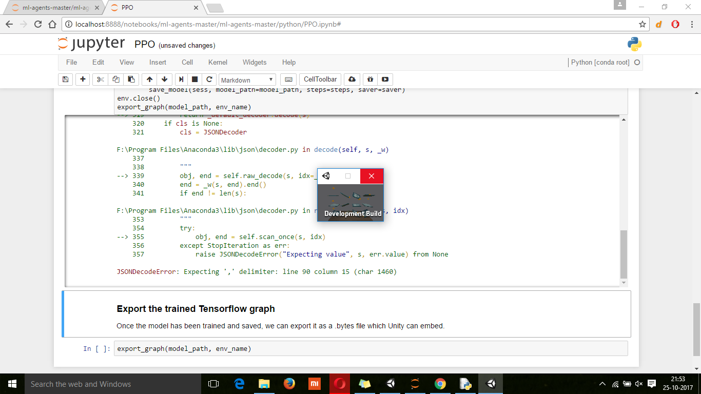 JSONDecode error while Training - Balancing Ball Example · Issue #110 ...