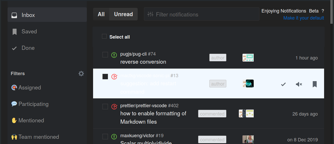 beta notification · Issue #128 · DarkThemeHub/GithubDarkTheme · GitHub