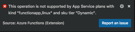 Pop up an error when running 'Start Streaming Logs' for one deployed ...