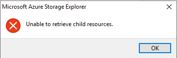 Unable to retrieve resources for one attached Table account · Issue ...