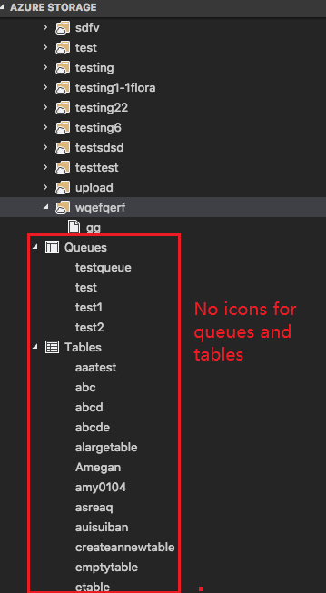 No icons display for queues and tables · Issue #47 · microsoft/vscode ...