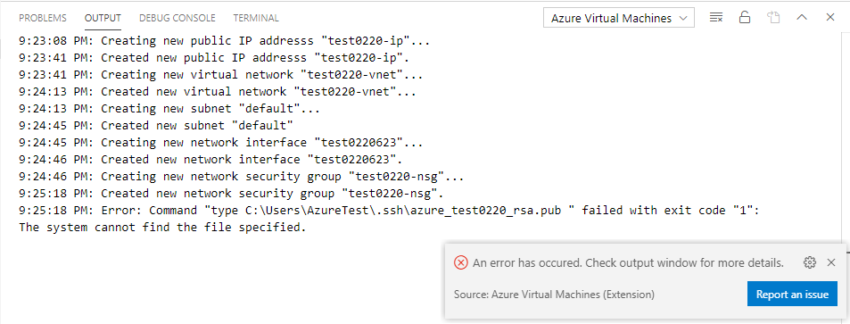 Pop up an error when creating a new VM · Issue #15 · microsoft/vscode ...