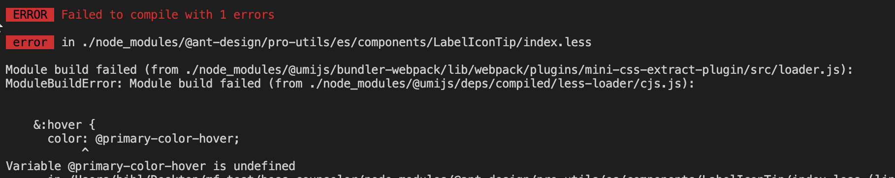 🐛[BUG] in ./node_modules/@ant-design/pro-utils/es/components ...