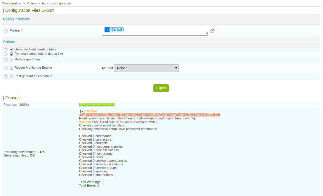 registro de configuração /etc/centreon/conf.pm não encontrado. saindo