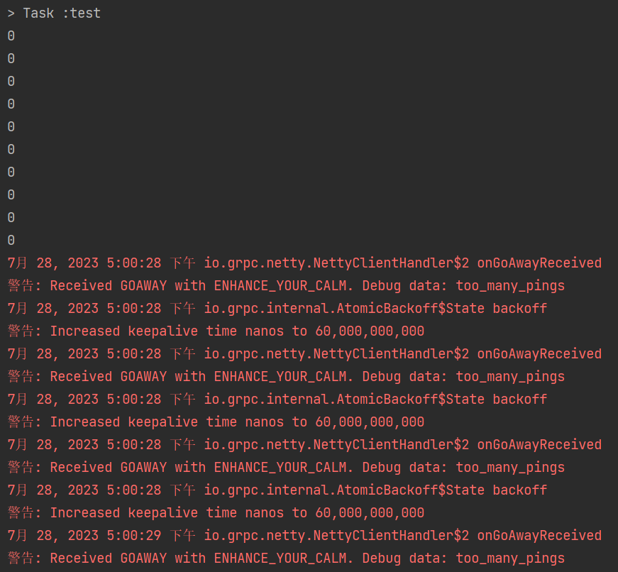 Received GOAWAY with ENHANCE_YOUR_CALM. Debug data too_many_pings