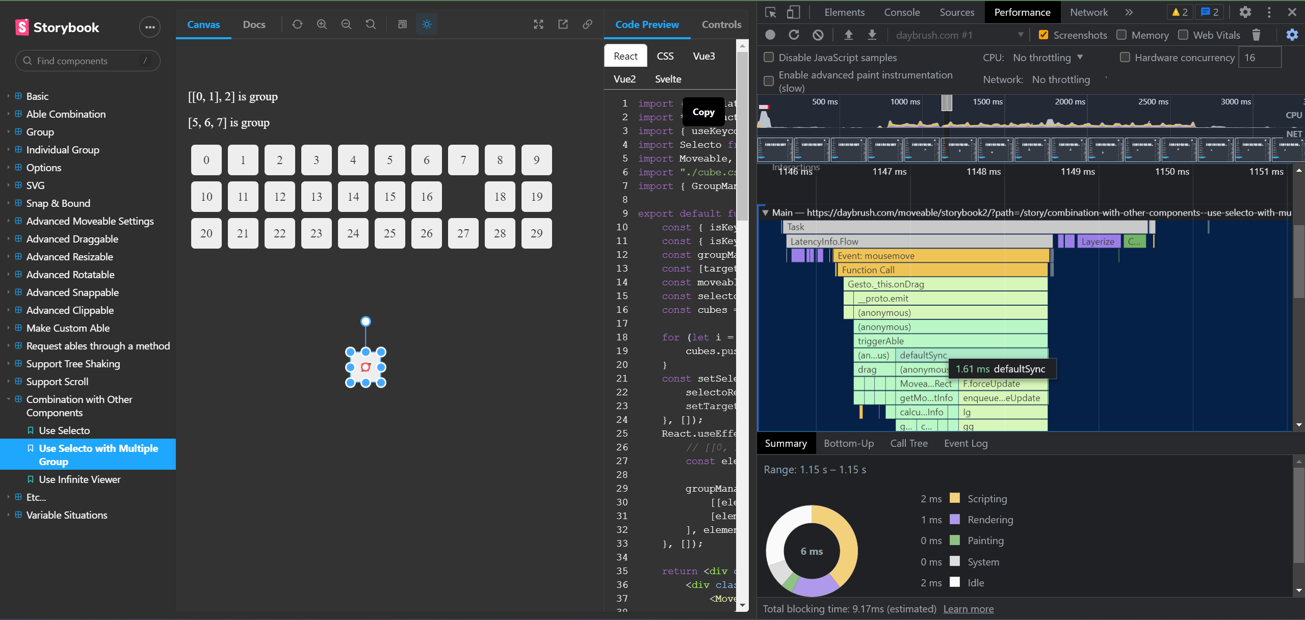 Drag performance issues · Issue #881 · daybrush/moveable · GitHub