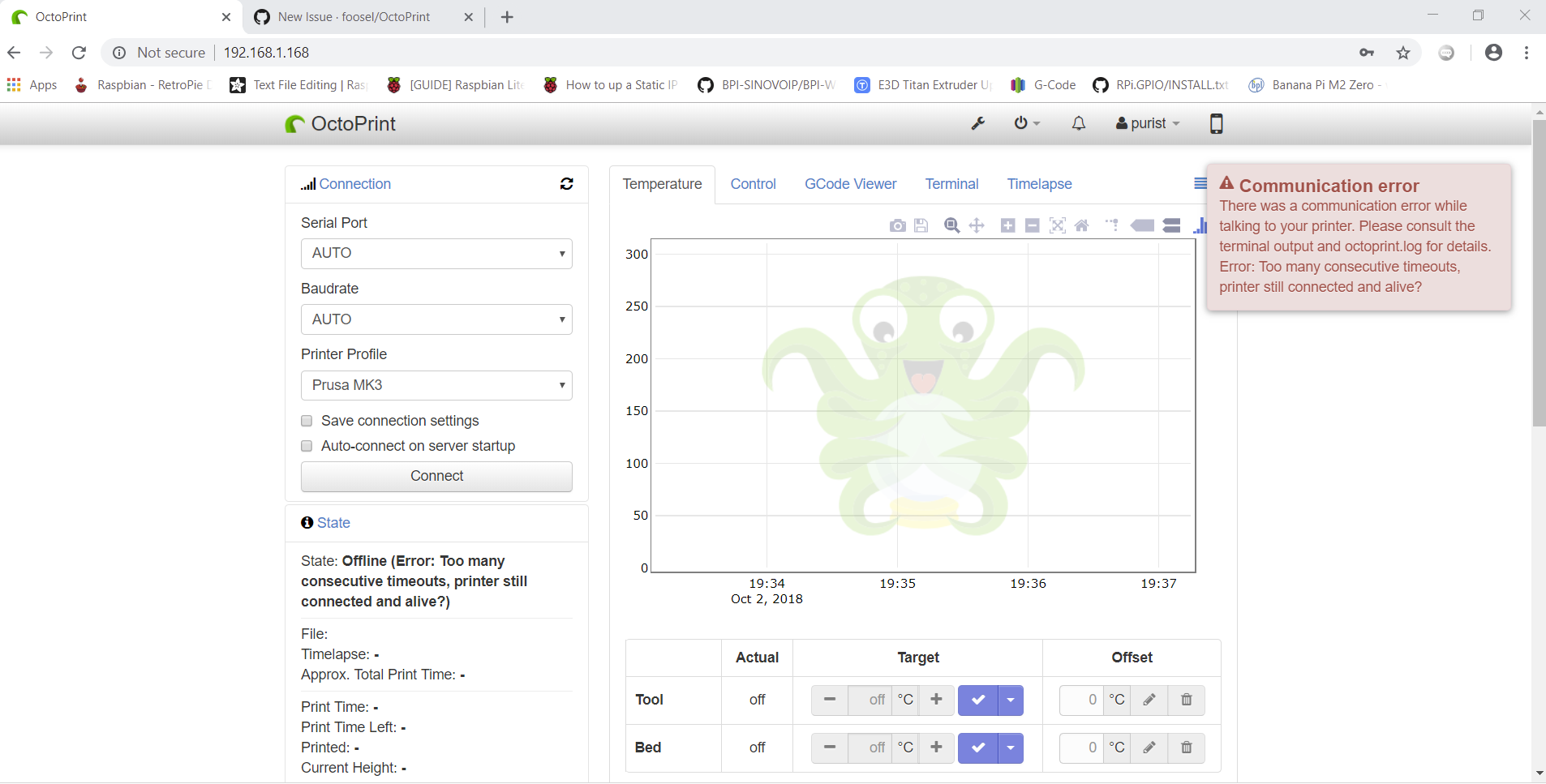 Too Many Consecutive Timeouts Issue 2833 OctoPrint OctoPrint GitHub