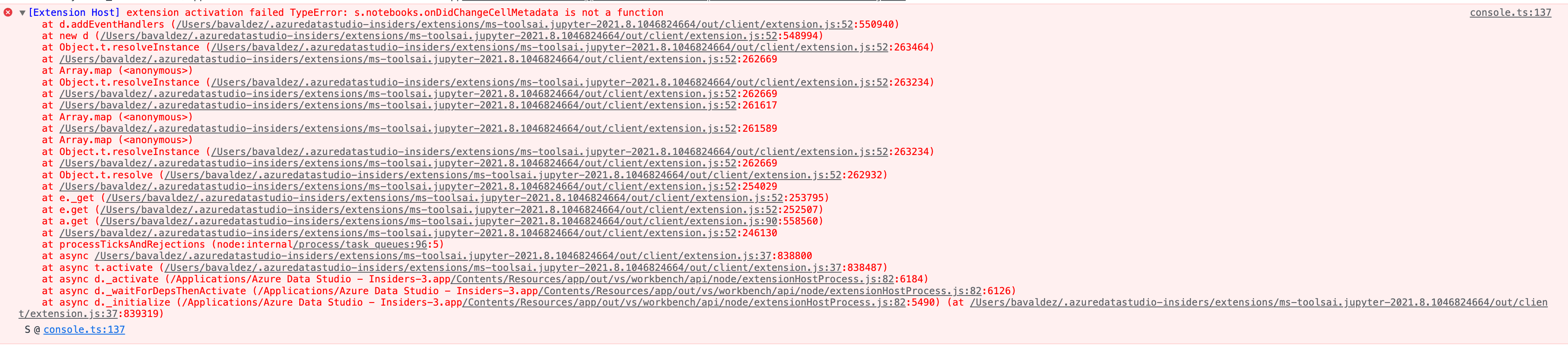 Jupyter Extension activation failed · Issue #20946 · microsoft ...