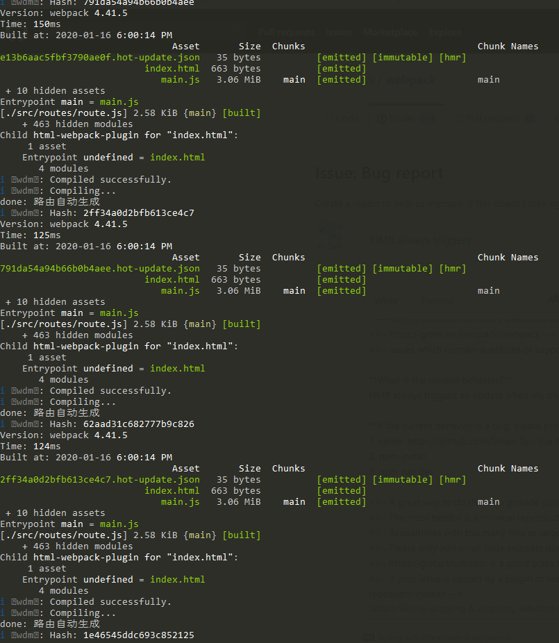 HMR always triggers · Issue #10268 · webpack/webpack · GitHub