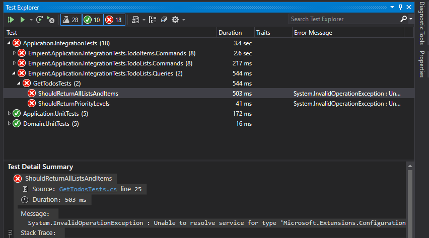 Error in integration tests while registering IdentityService · Issue ...