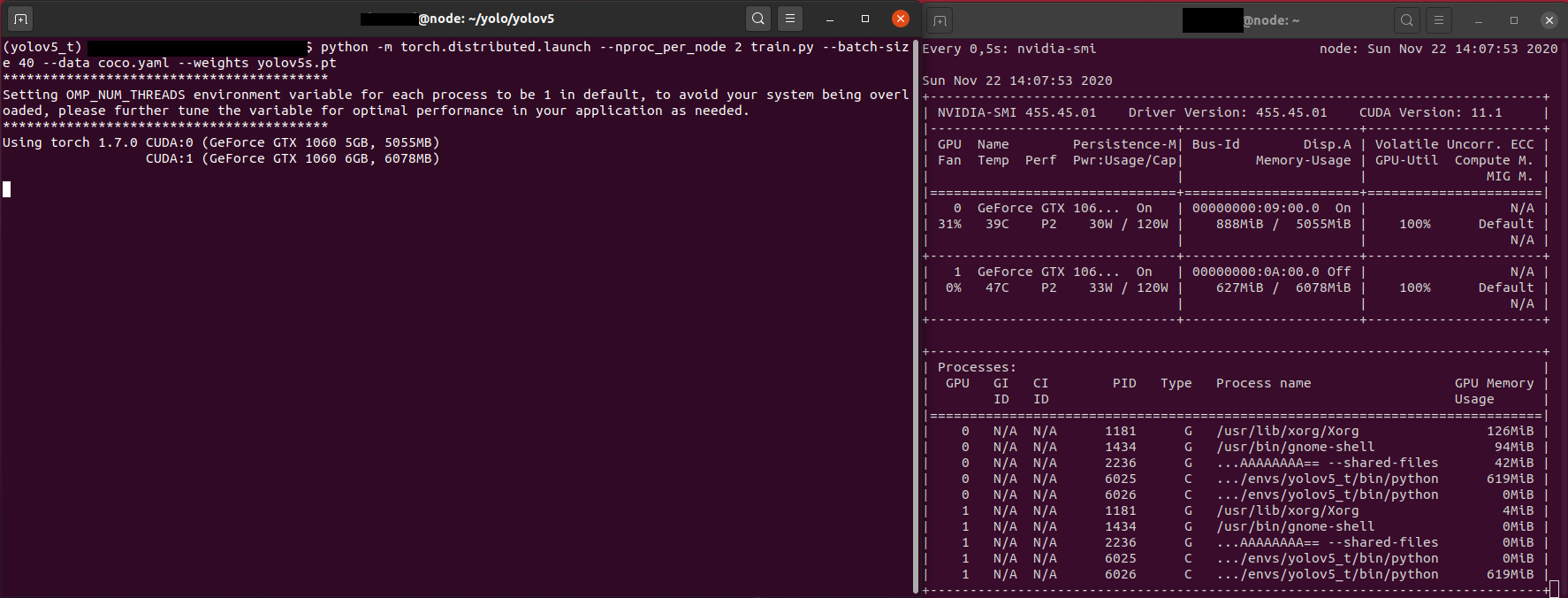 Multi GPU (GTX 1060 x2 on one processor) stuck on training.py (#1471 ...