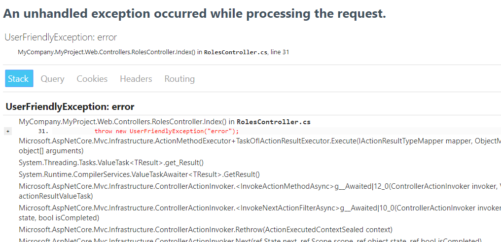Enable Custom error in project · Issue #5548 · aspnetboilerplate ...