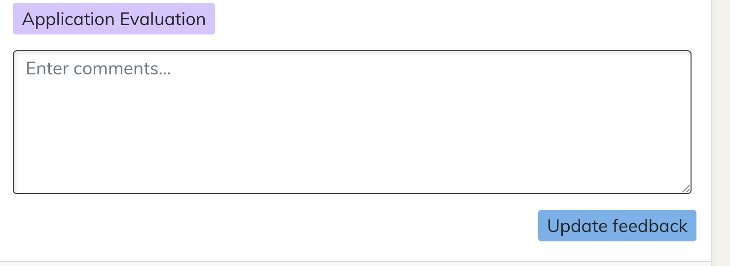 Ability to add feedback in Application evaluation dialog box · Issue ...