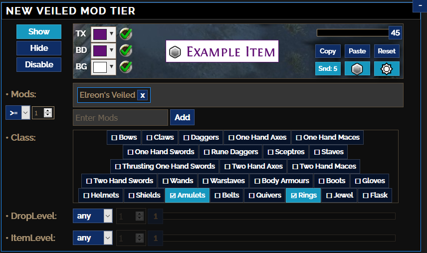 Cannot highlight Elreon rings/amulets? · Issue 212 · NeverSinkDev/NeverSinkFilter · GitHub