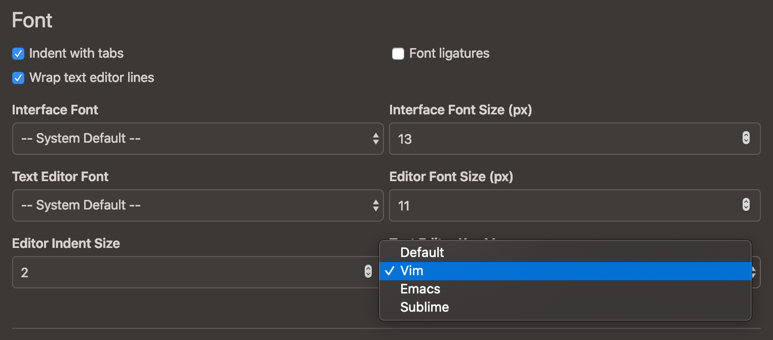 [Feature Request] Vim/Emacs/Nano keybinding in editor · Issue 1237